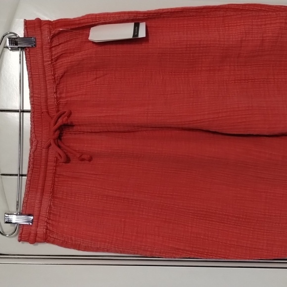 Wonderly Orange Gauze Raw Hem Drawstring Pant Size Medium - Picture 2 of 13